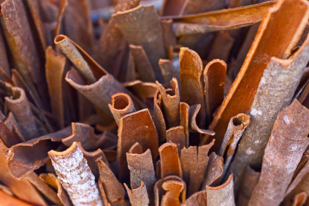 cinnamon bark in a spice market