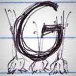 G is for garlic drop cap sketch