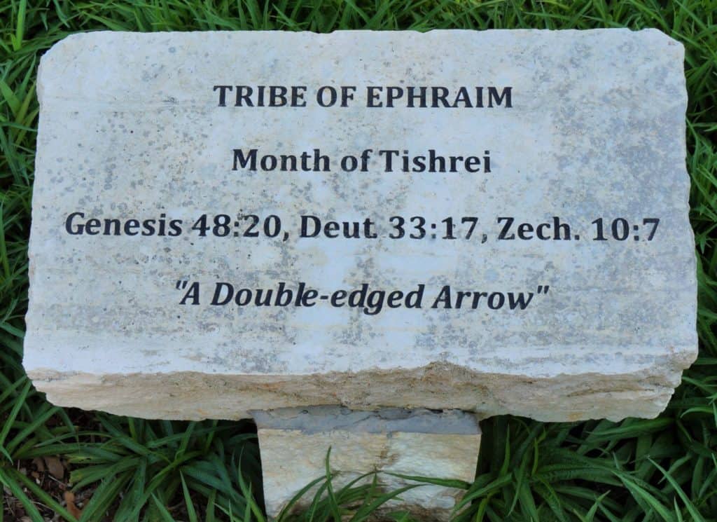 headstone for the tribe of Ephraim at the Israel Prayer Garden