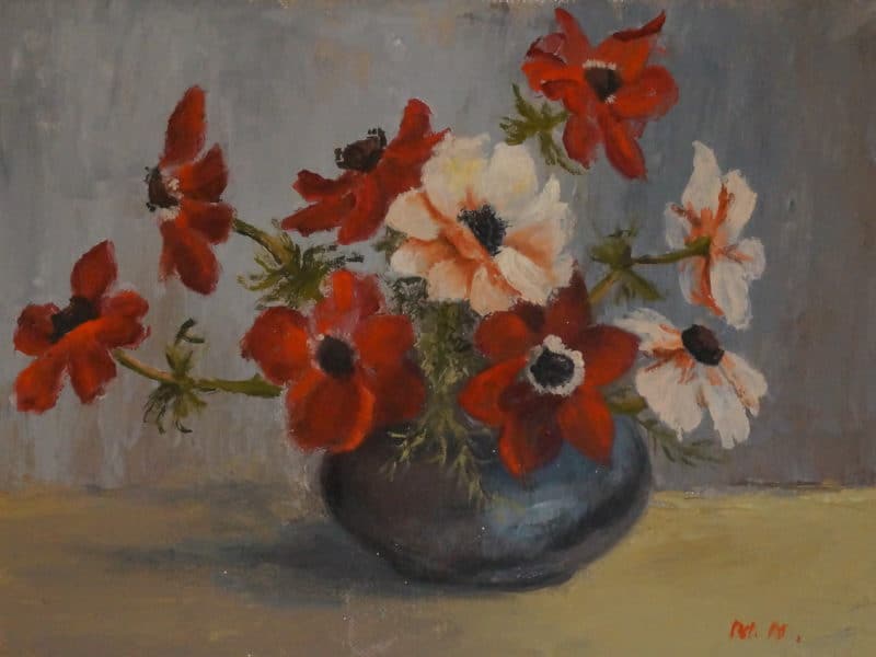 anemones painted by Maude Francis Neel c. 1980