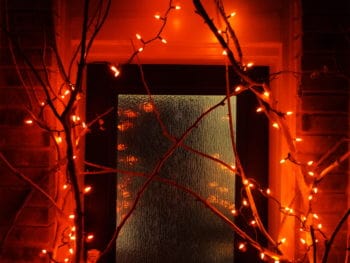 Repurpose branches for a Halloween doorway