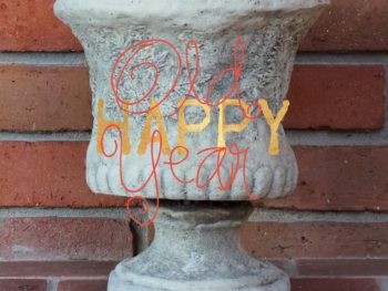 old garden urn for a happy old year
