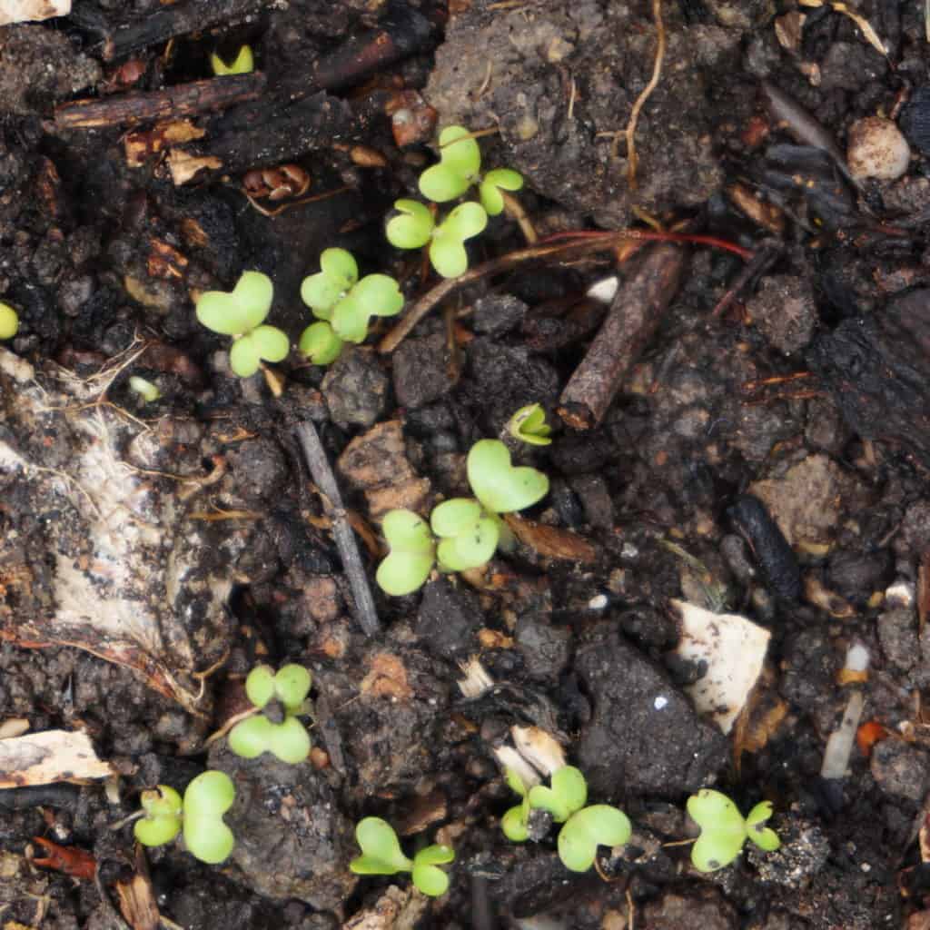 in fall gardens mustards begin to sprout