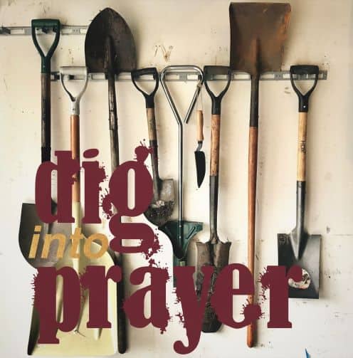 Dig into Prayer meme with garden shovels and trowels
