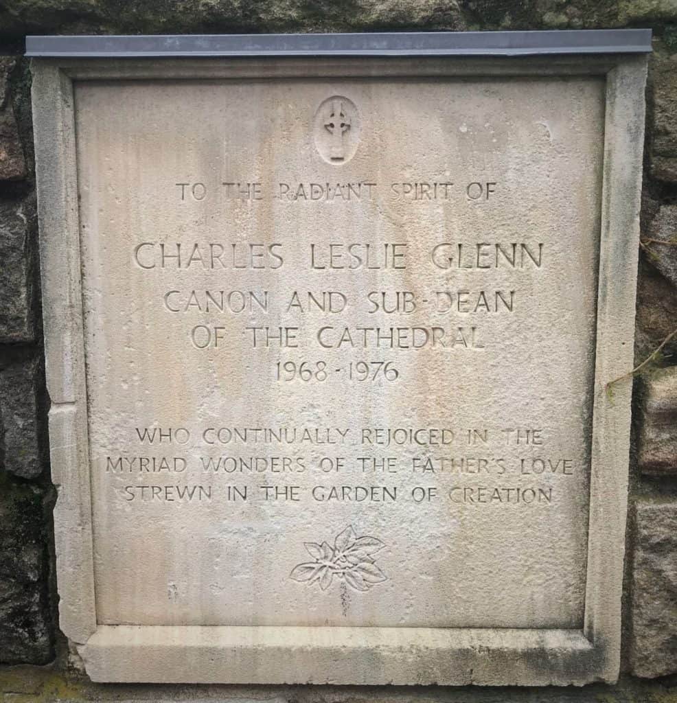 garden plaque at Bishops GArden