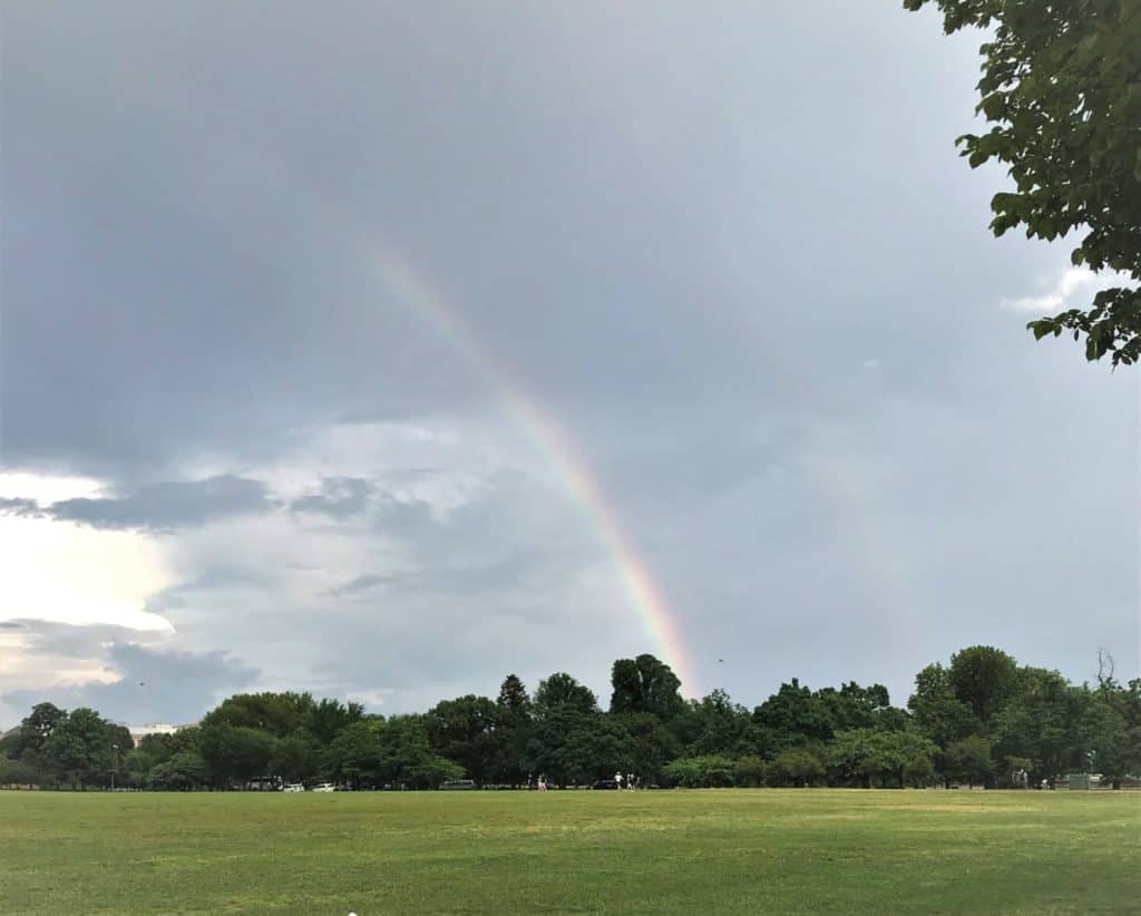 double rainbow over the National Mall Genesis 9:16
