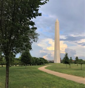 Washington Monument declares Laus Deo at its highest peak