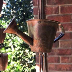 copper watering can chain downspout