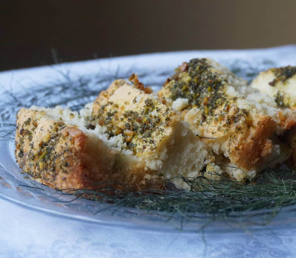 coffee cake with ground fennel leaves in place of cinnamon