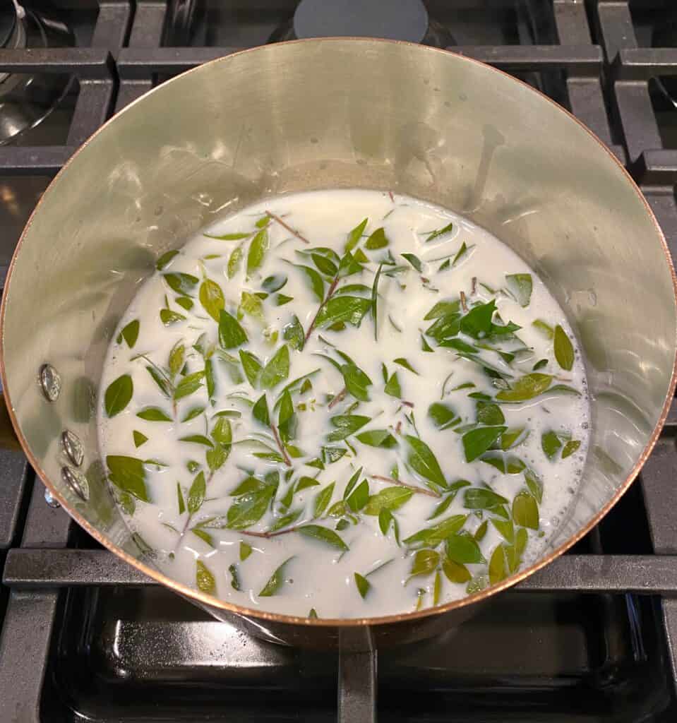  myrtle gelato made from steeping myrtle leaves