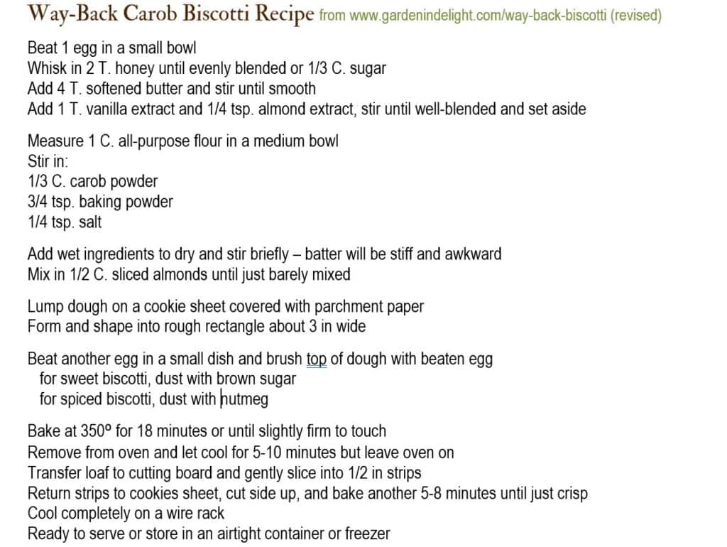 The Way Back Biscotti recipe from Garden in Delight celebrating Jesus is the way