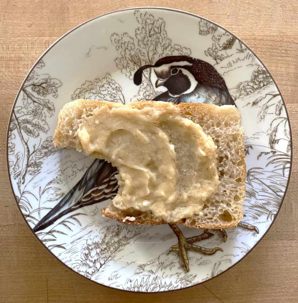 bread of heaven in real life - a simple slice with coriander-spiced honeybutter
