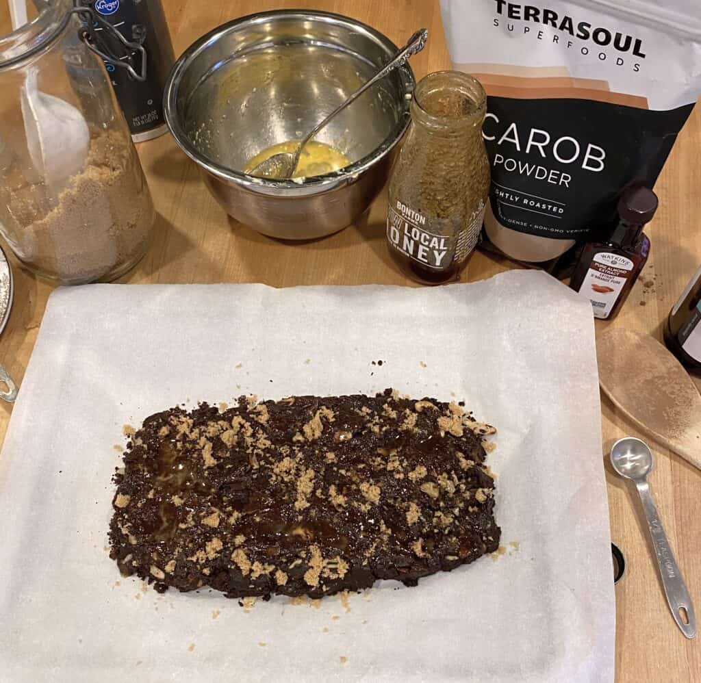 carob powder and other ingredients for The Way Back Biscotti celebrating Jesus is the Way