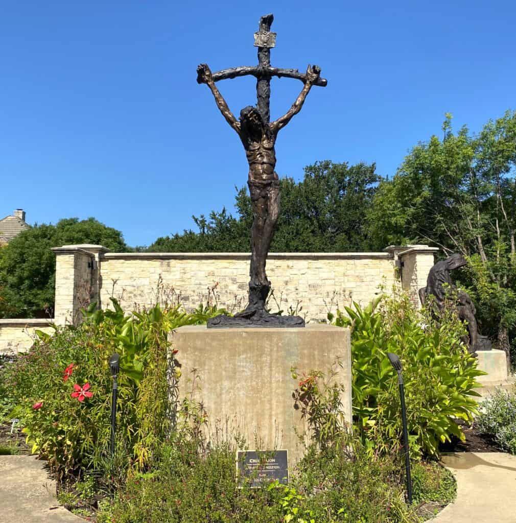 bible gardens at Museum of Biblical Art Via Dolorosa Sculpture depicting Christ on the Cross