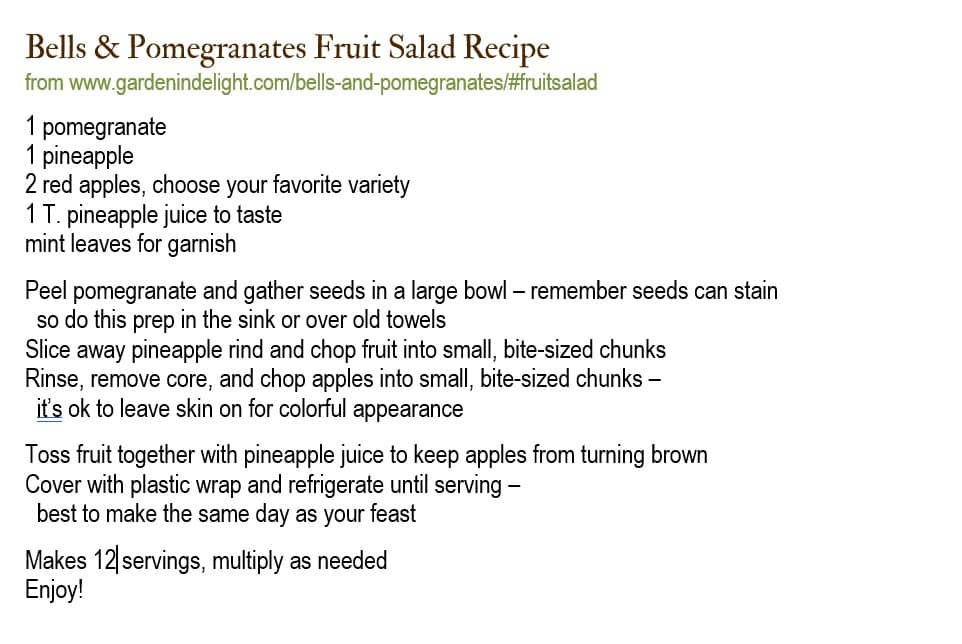 celebrate bells and pomegranates with a fruit salad recipe