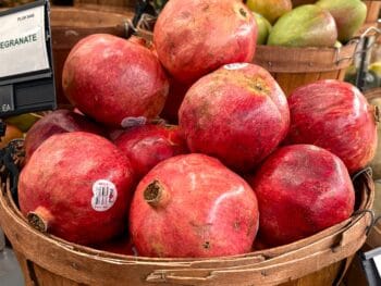 bells and pomegranates inspired by the grocery store